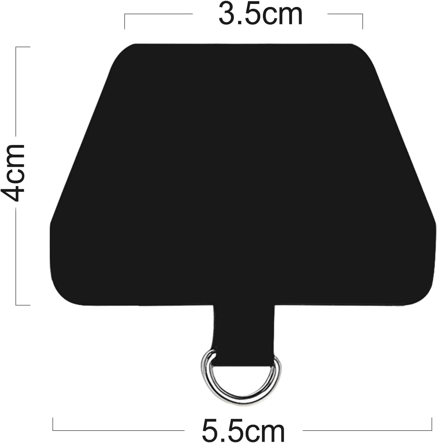 Handyband Pads, 2 Stück Selbstklebende Telefon Patch Ersatz Handy Band Zubehör, Silberne D-Schließe Handy-Tether Tabs für alle Smartphones Schwarz