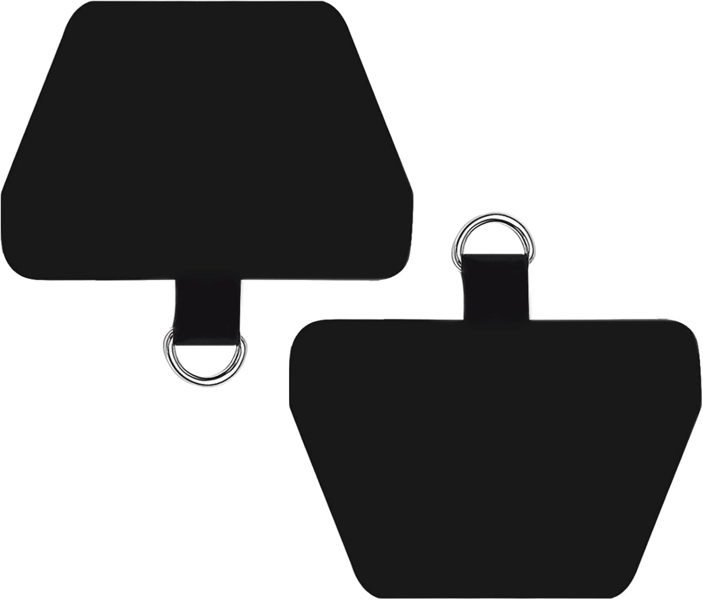 Handyband Pads, 2 Stück Selbstklebende Telefon Patch Ersatz Handy Band Zubehör, Silberne D-Schließe Handy-Tether Tabs für alle Smartphones Schwarz