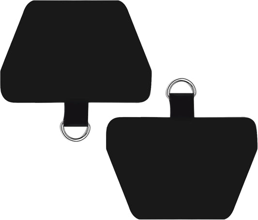 Handyband Pads, 2 Stück Selbstklebende Telefon Patch Ersatz Handy Band Zubehör, Silberne D-Schließe Handy-Tether Tabs für alle Smartphones Schwarz