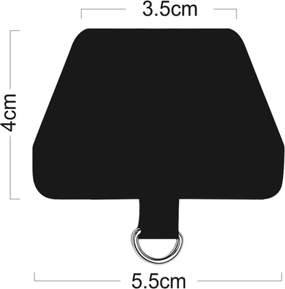 Handyband Pads, 2 Stück Selbstklebende Telefon Patch Ersatz Handy Band Zubehör, Silberne D-Schließe Handy-Tether Tabs für alle Smartphones Schwarz