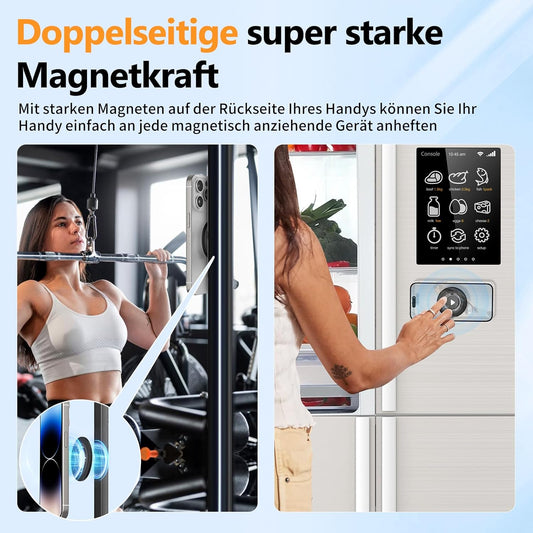 Doppelseitiger Handy Ring Halterung Kompatibel mit Mag-Safe, Handy Halterung Hand für Magnetischer 360° Drehung Fingerhalterung Griff und Ständer Kompatibel mit iPhone 15-12 Serie Schwarz