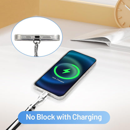 4 Stück Handyband Zum Umhängen und 4Stück Handy Bänd Patch, Verstellbar Handy Umhängeband, Nylon Handyhülle mit Band Handy Band zum Umhängen kompatibel mit Alle Smartphones Schwarz & Grau